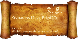 Kratochvilla Edgár névjegykártya